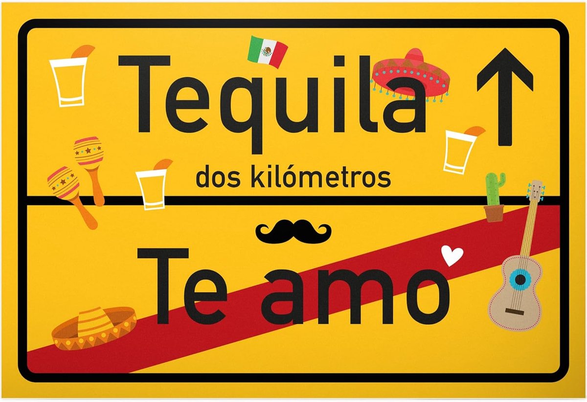 DankeDir! Te amo Tequila plastic bord klein persoonlijk cadeau voor haar - schattige decoratie wanddecoratie chocolade deurplaatje meisje woning kamer cadeau-idee verjaardagscadeau beste vriendin party decoratie