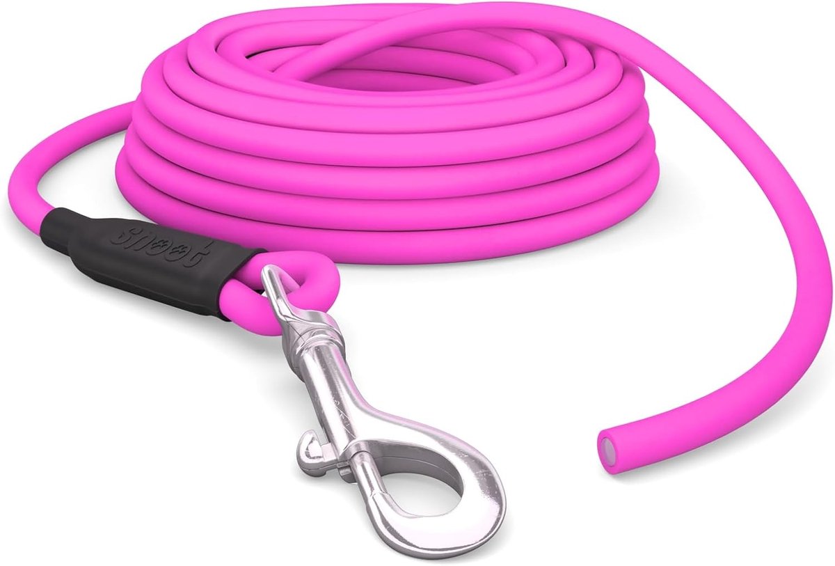 Hondenriem 5 meter - Roze - 5 m - Waterdichte Ronde Trainingslijn zonder Lus - Voor Honden tot 35 kg