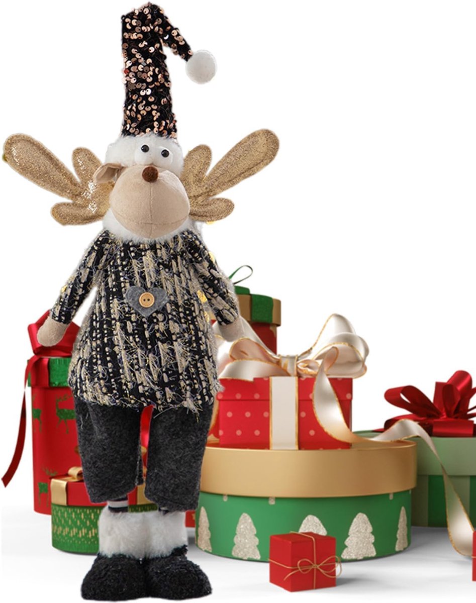 Kerstfiguur, schattig staande decoratiefiguur, kersttafeldecoratie voor tafels, voor schoorsteenmantel, winterse feestdagen, huis, tafel, binnen, feest, bureau