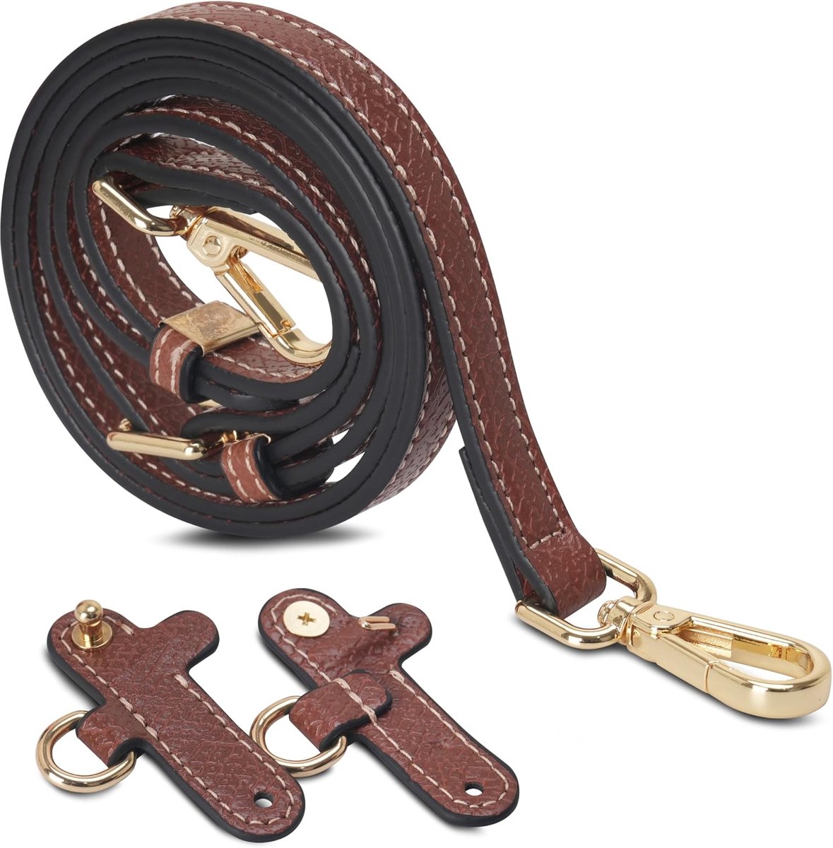 Lederen schouderriem voor mini handtas, geen pons, verstelbare gespontwerp, compatibel voor lange Champ Le Pliage tas en crossbody kleine tas