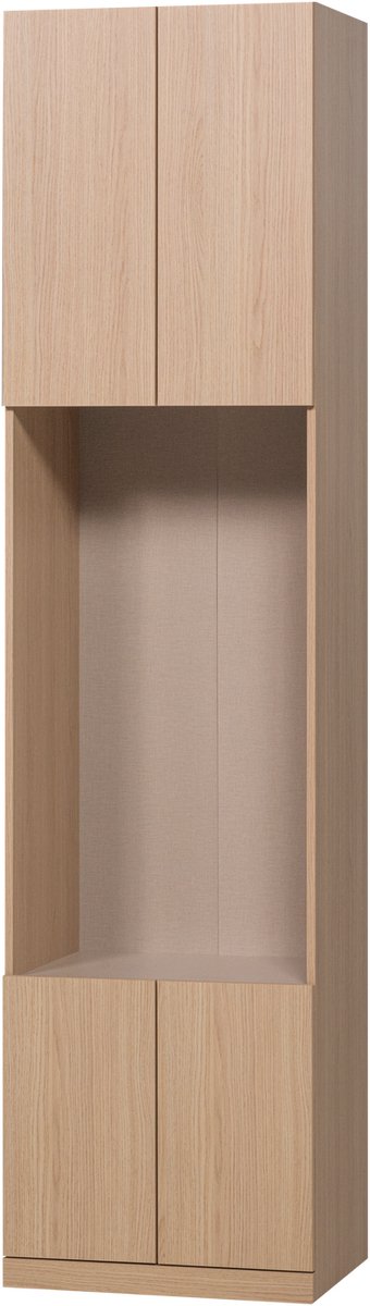 WOOOD Build Smalle Half Open Opbergkast - Eiken Fineer - Naturel