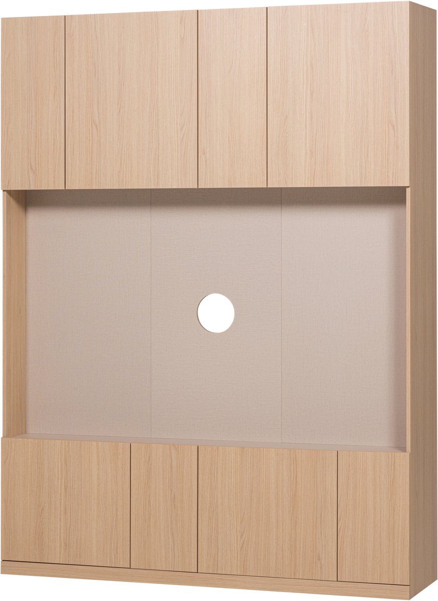 WOOOD Build Tv Opbergkast 160 cm - Eiken Fineer - Naturel - 215x160x41
