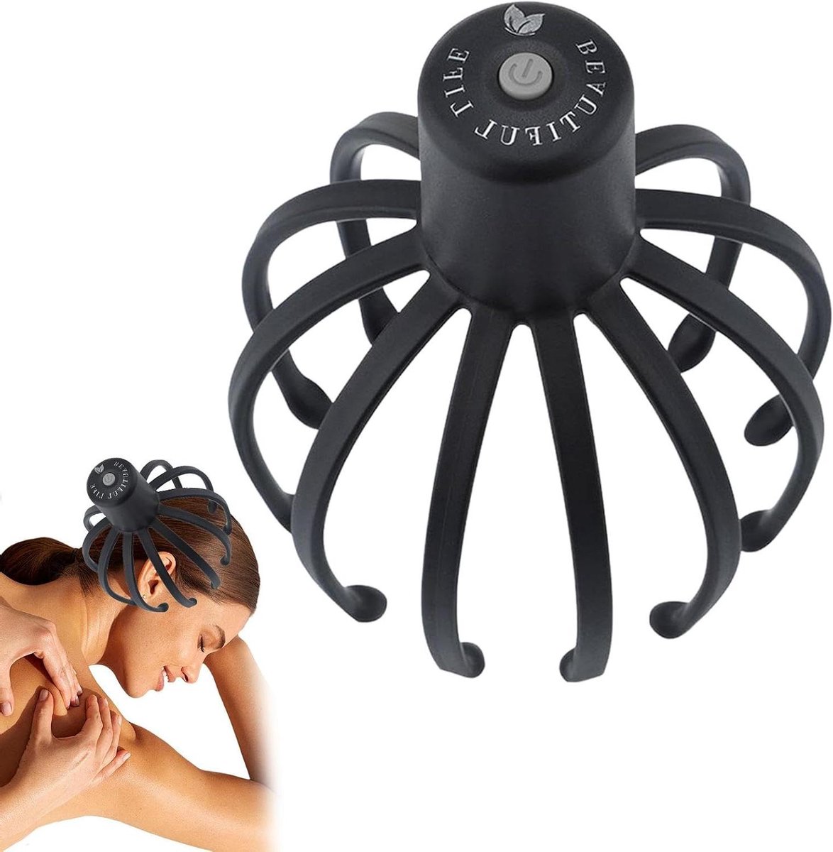 Elektrische Hoofdmassager - Hoofdhuid Massager - Stress Verlichten - 360 Graden Massage - 19 x 14.5 x 14.5 cm - Wit