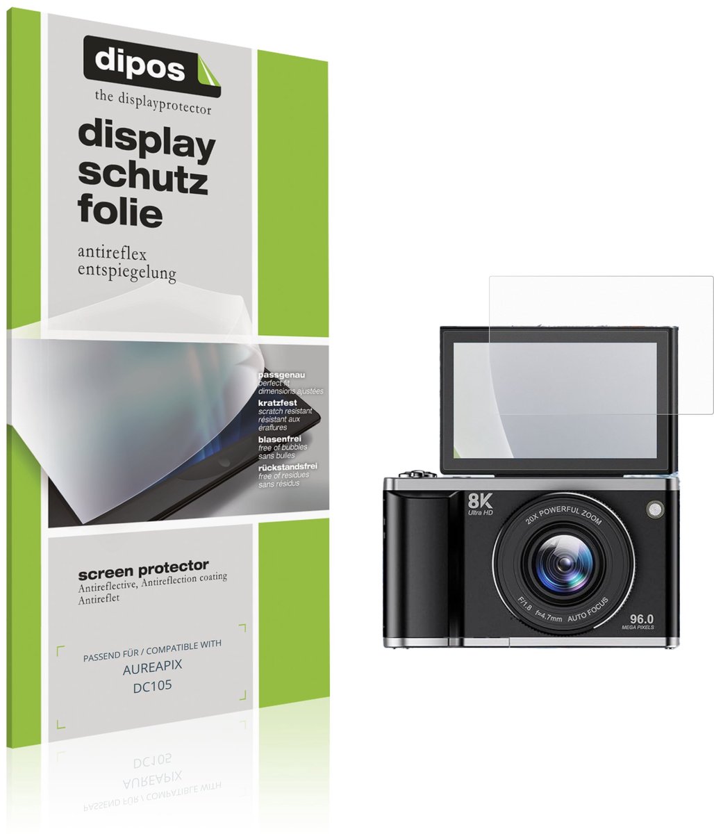 dipos – 4x Matte Beschermfolie geschikt voor AUREAPIX DC105 | Krasbestendige & antireflecterende Screenprotector Ultra-Thin