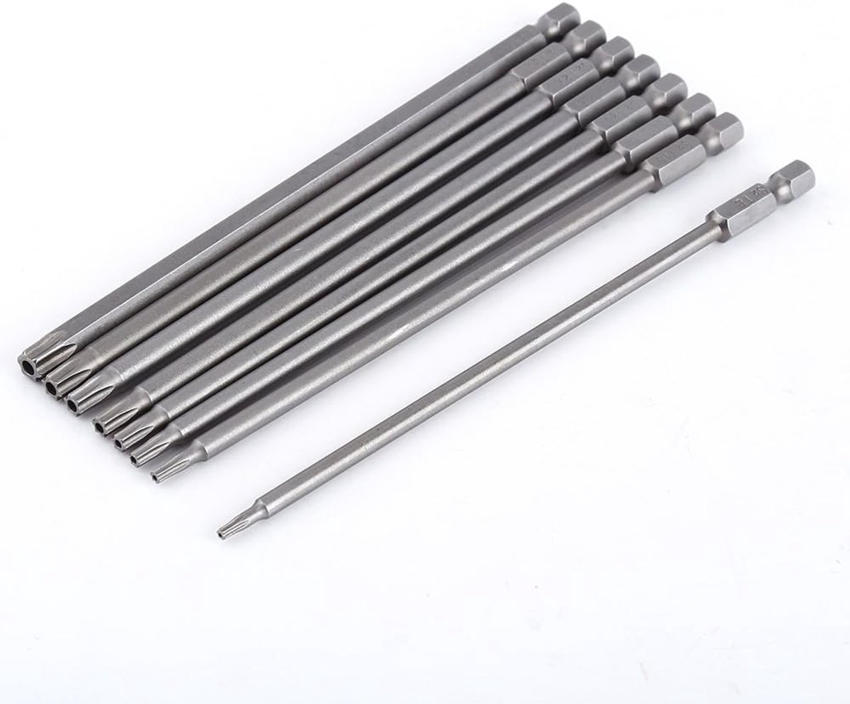 SnelShoppen - 8pcs 150mm Schroevendraaier Bits Magnetisch Torx en Hex Shank S2 T8-T40 - Hoogwaardige Prestaties en Veelzijdig Gebruik