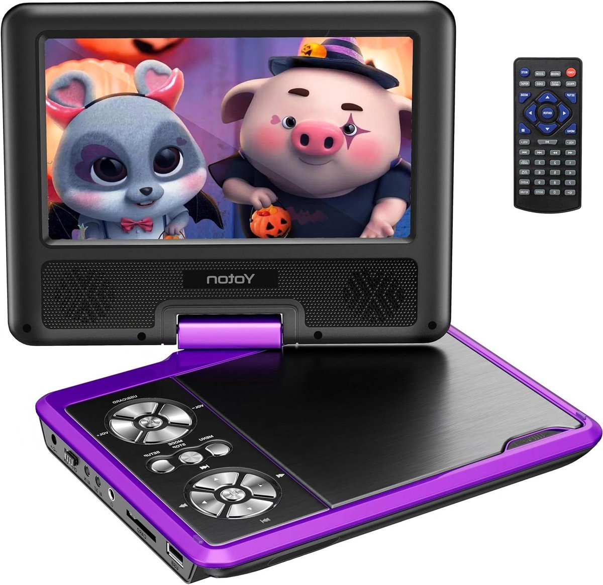 Draagbare DVD-speler - Film op reis - Films kijken - Draaibaar HD scherm - 95 inch - Zwart