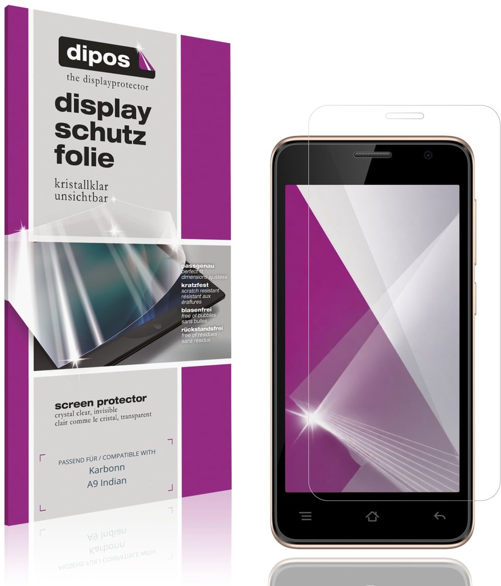 dipos – 4x Beschermfolie geschikt voor Karbonn A9 Indian | Krasbestendige & heldere Screenprotector Ultra-Thin