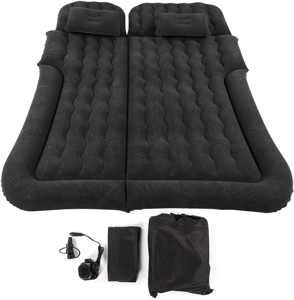Luchtbed 2 in 1 - Opblaasbaar Matras - Auto Slapen - Zelf Opblaasbaar - Draagbaar - Zwart