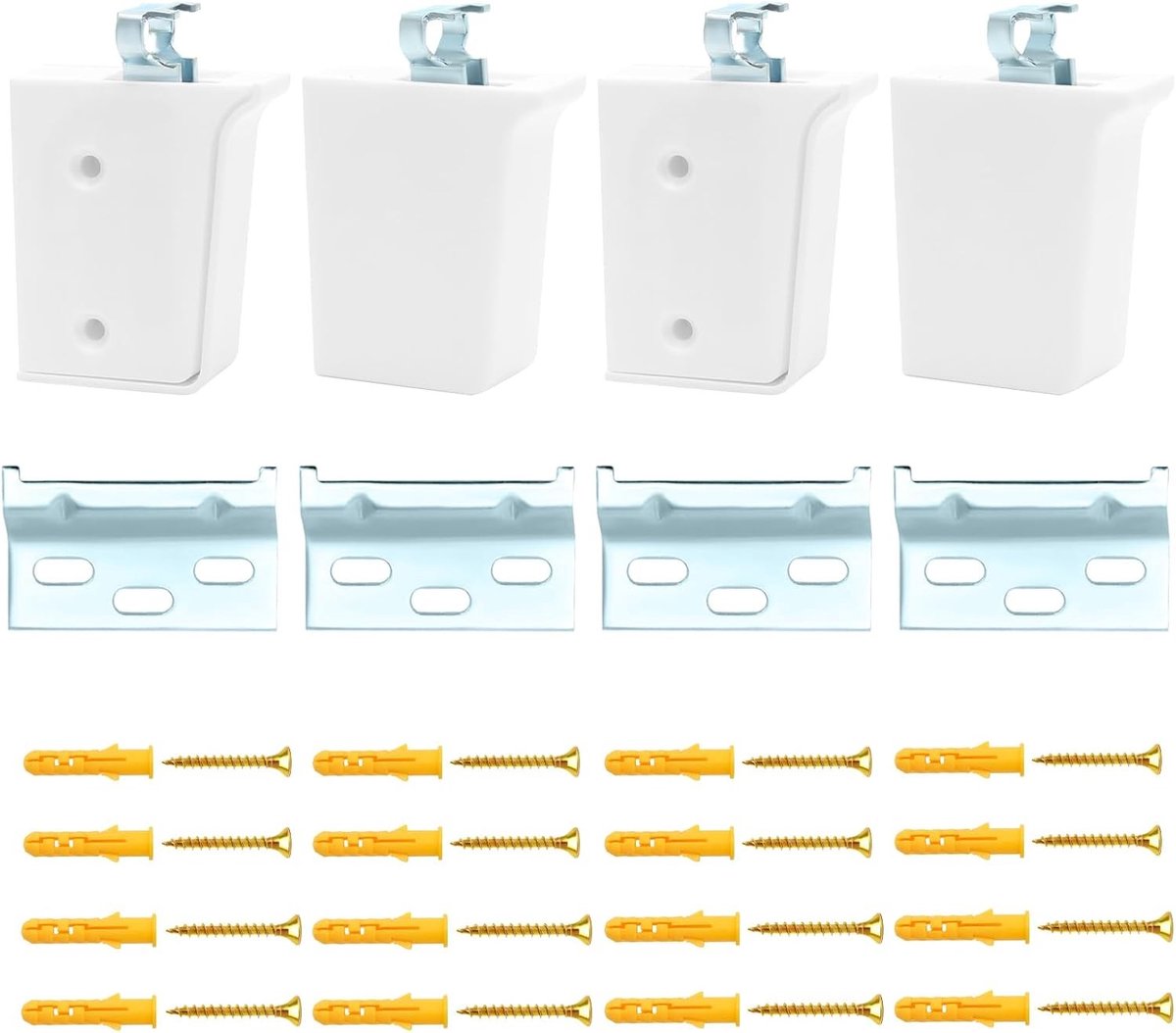 Set van 4 Wandbeugels voor Keukenkasten, Muurbeugels voor Planken, Meubelsteunen en Bevestigingsmateriaal