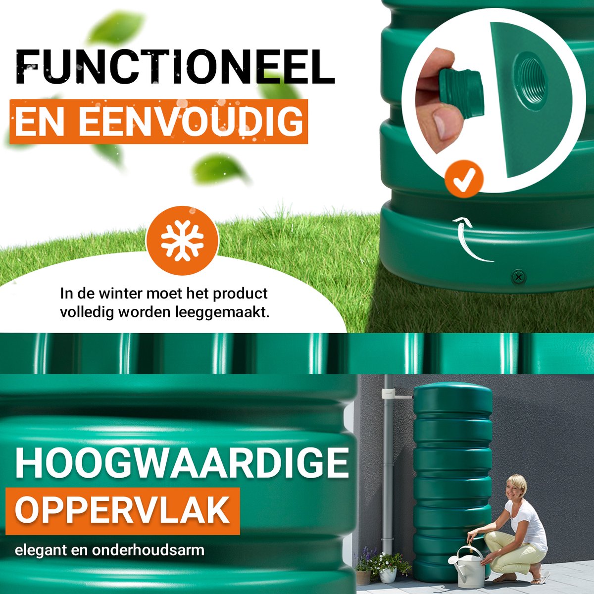 Garantia Classico Tuinreservoir 650 liter donkergroen