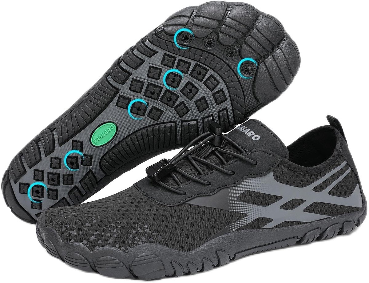 SnelShoppen - Waterschoenen Dames en Heren, Ademend, Antislip, Geschikt voor Surfen, Strand, Zwemmen, Outdoor Activiteiten, Maat 35-46, Inktkleur, Ide