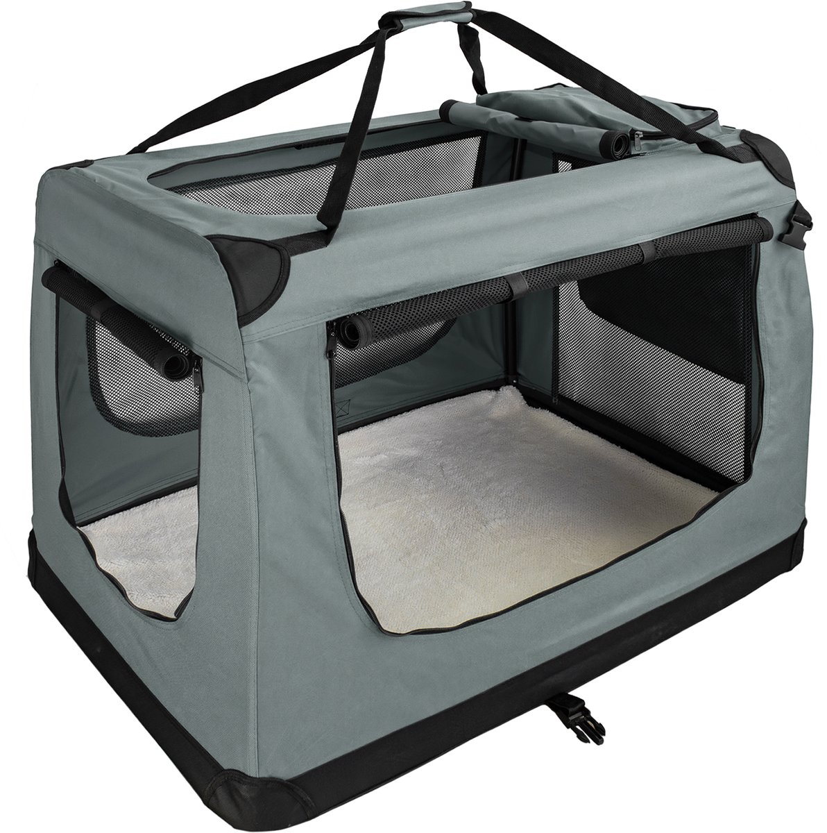 Opvouwbare Hondenbox Transporttas Transportbox Auto Kat Honden Konijn Donkergrijs Grote Kleine Boxtas Kleine Autotas Transport 7 Maten S - XXXXL Petigi
