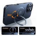 Donkerblauwe telefoonhoes met een 360 graden draaibare ringstandaard.