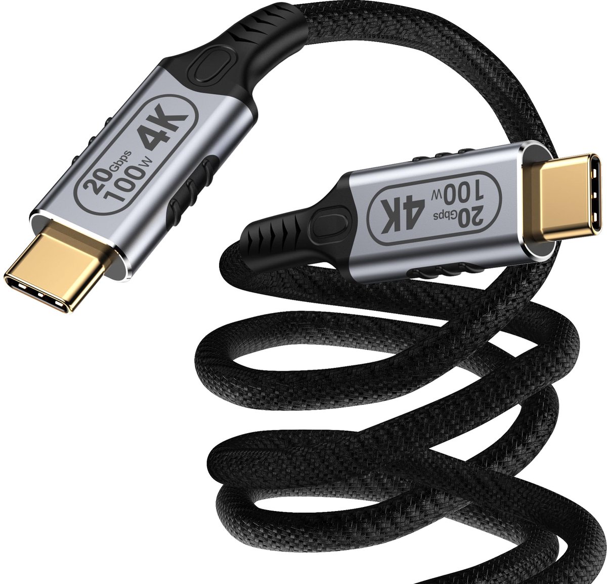 SnelShoppen - USB C lange oplaadkabel 5M, USB C naar USB C 20Gbps, 4K video @60Hz, 100W snel opladen, hoge snelheid USB C 3.2 Gen 2 kabel voor thuis e