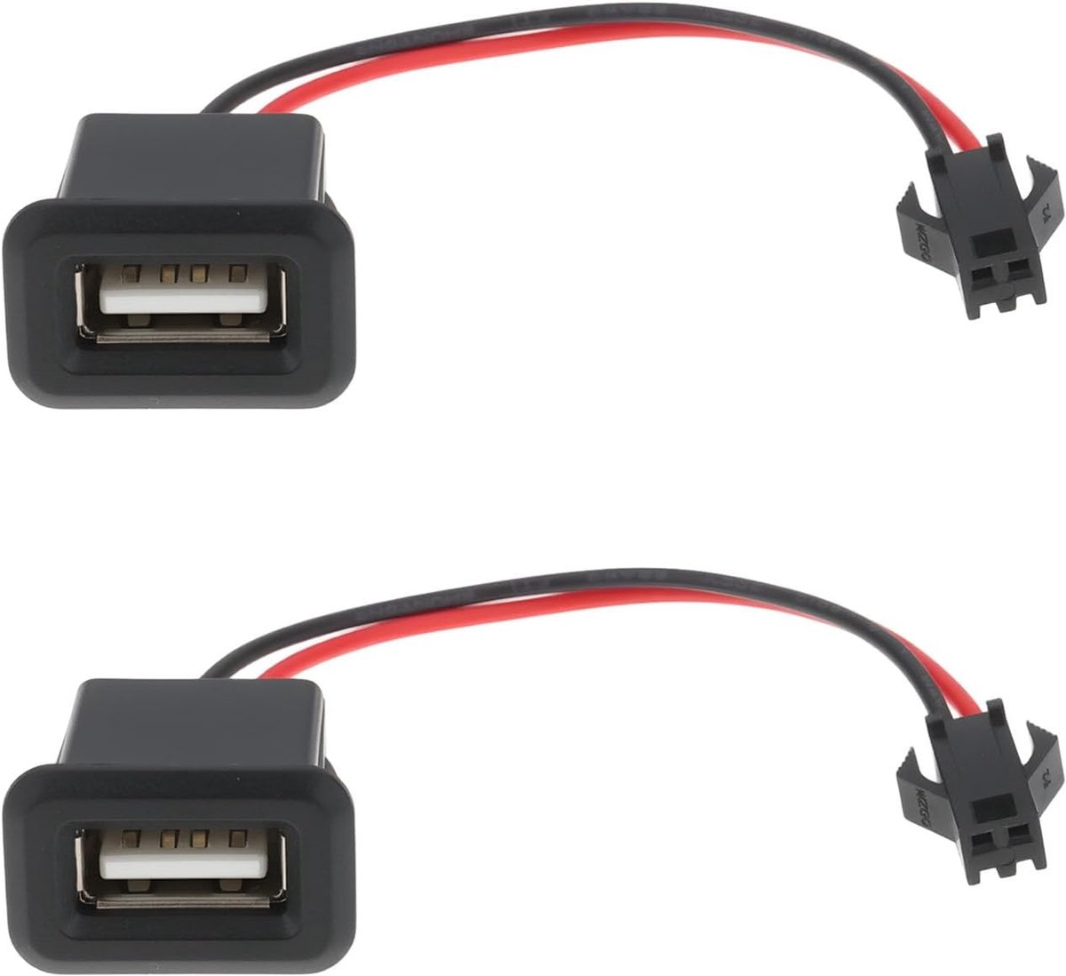 SnelShoppen - 2 Stuks Auto USB 2.0 Vrouwelijke Voeding Aansluiting 5V 1A Auto Oplaadpoort voor Centrale Bediening Paneel Installatie