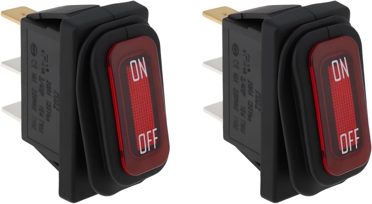 SnelShoppen - 2 Stks 3Pin Power Schakelaar voor Razor PC E100 E200 E300 RX200 Scooters - Duurzaam Metaal en Kunststof - Eenvoudige Installatie