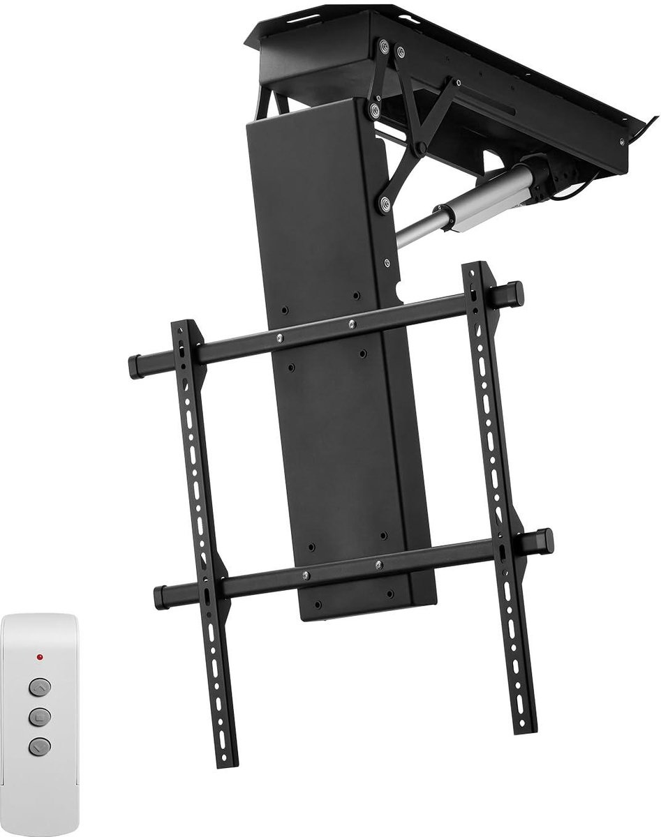 Gemotoriseerde TV Beugel - Opvouwbare TV Lift - Ruimte Besparen - Draadloze Afstandsbediening - Tot 70 Inch - Zwart