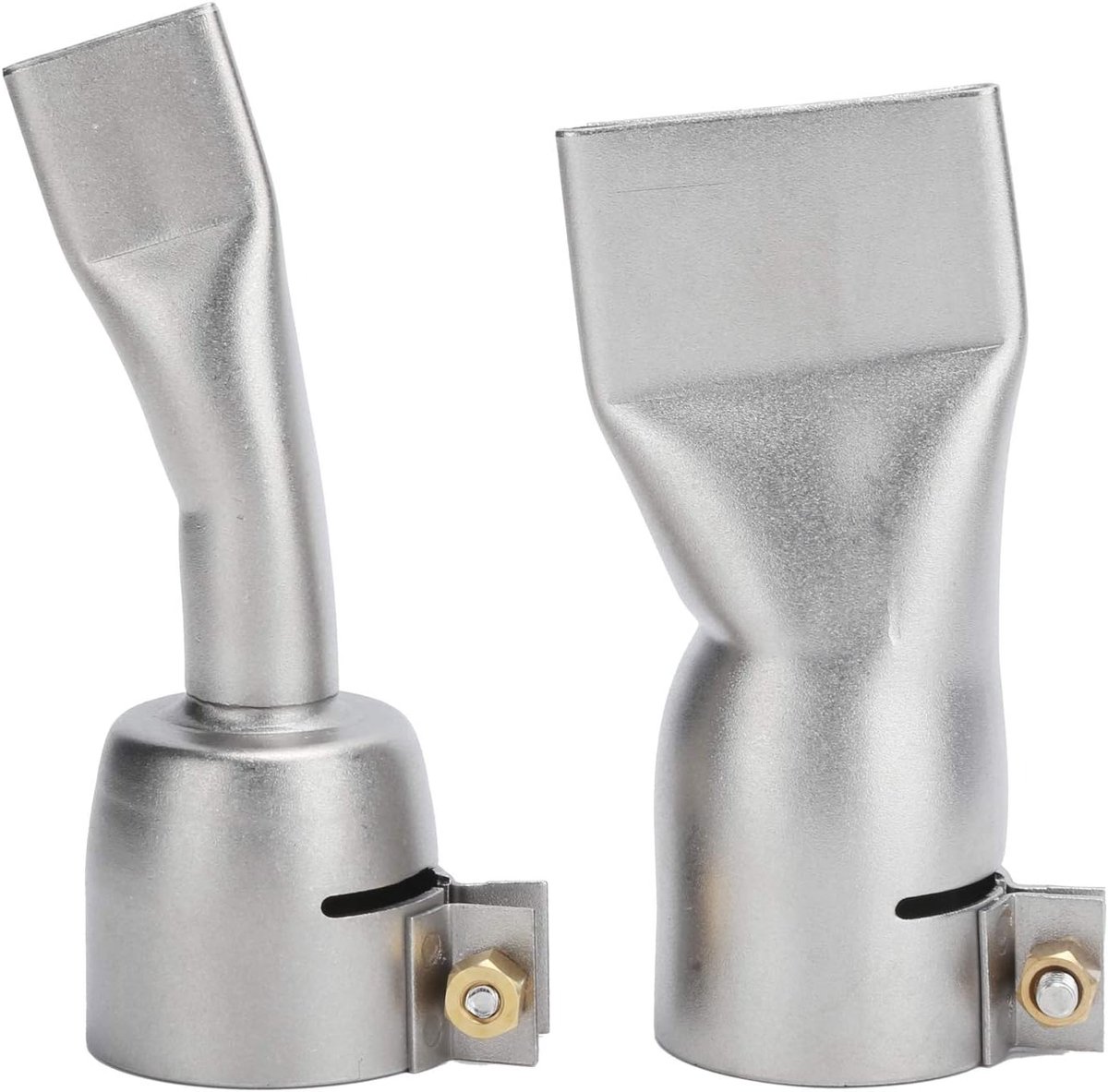 SnelShoppen - 2 Stuks Platte Lasmondstuk 20 mm + 40 mm Roestvrijstalen Heteluchttip Brede Platte Lastip Vervangend Mondstuk voor Laswarmte