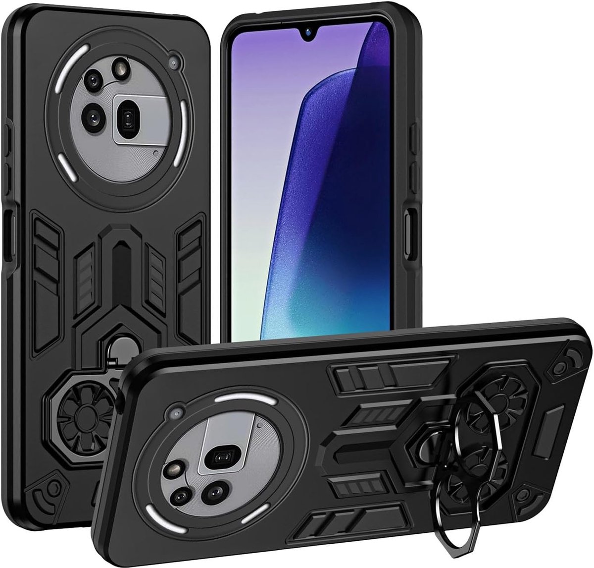 SnelShoppen - BORYA Beschermcase voor Nothing Phone (3a) Pro, Schokbestendige Dubbele Laag Siliconen PC + TPU Hoes, Antivallend, Eenvoudige Beschermco
