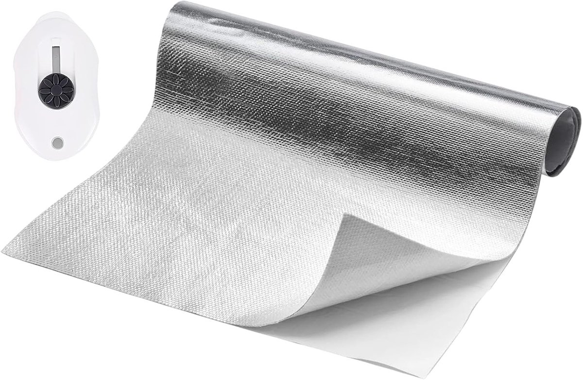 SnelShoppen - Heat Protection Mat 60 x 250 cm | Aluminized Isolatie Mat, Zelfklevend, Temperatuurbestendig tot 572°F, Ideaal voor Slangen en Buizen