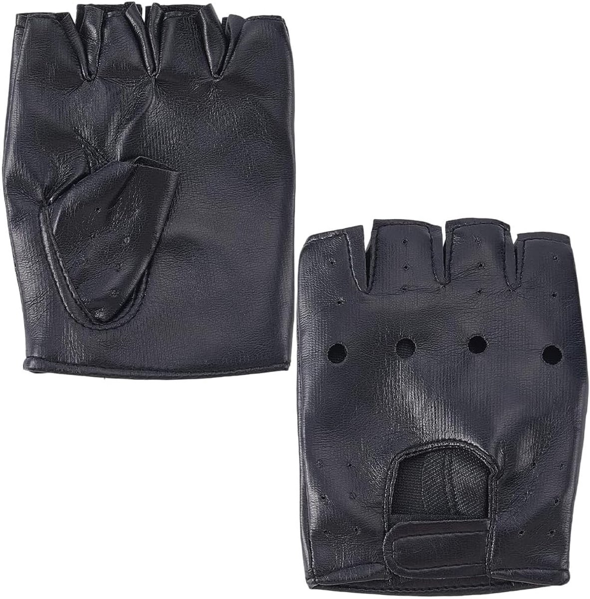 SnelShoppen - Vingerloze Punk Handschoenen voor Mannen en Vrouwen - Steampunk Gothic Halve Vingers - PU Leer - Retro Motorrijders Handschoenen - Cospl