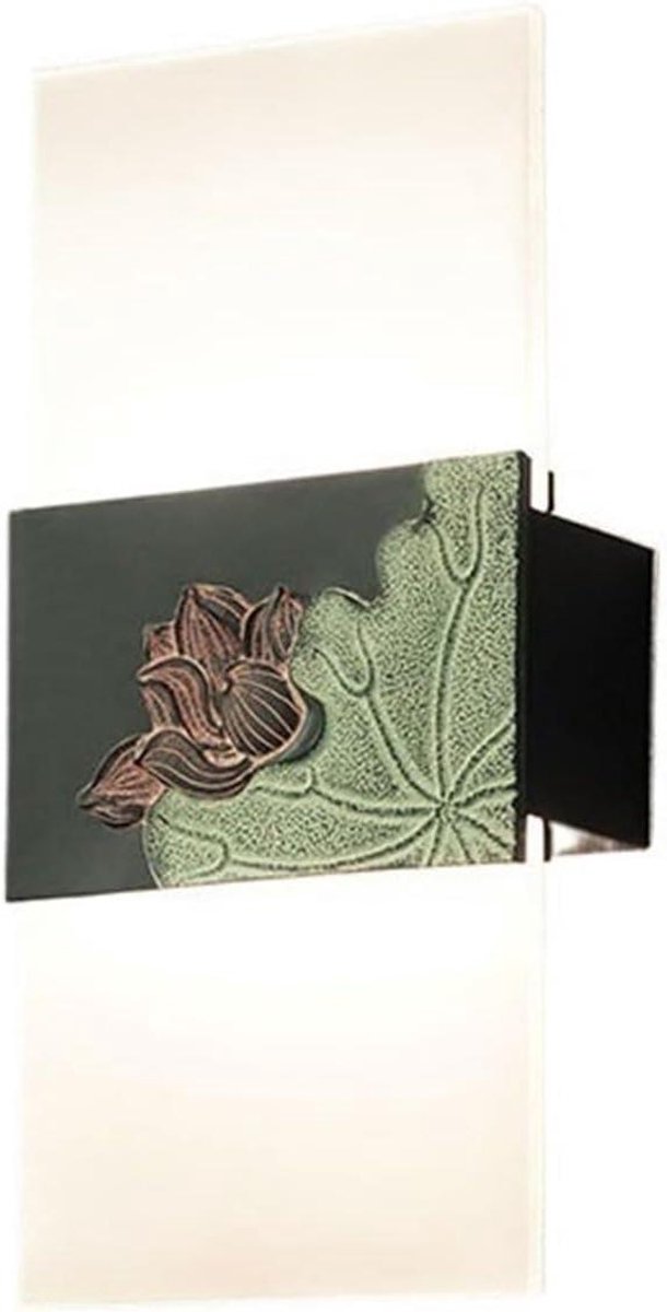 Wandlamp Lotus - Sfeerverlichting Muur - Woonkamer Decoratie - Handgesneden Hars - 14x5x29cm - Niet gespecificeerd
