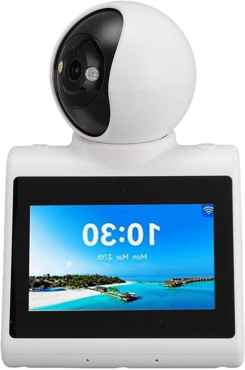 Beveiligingscamera - Binnenhuiscamera Oppascamera - Huisdieren en Baby's Monitoren - Tweeweg Videogesprek - 20 x 14 x 14 centimeter - Wit