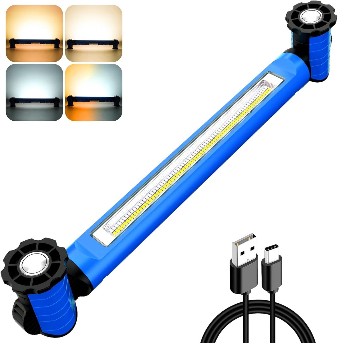 Werklicht 3000 Lumen - Oplaadbare LED Lamp - 3 Luminous Intensiteiten - Ideaal voor Werkplaats en Camping - SnelShoppen