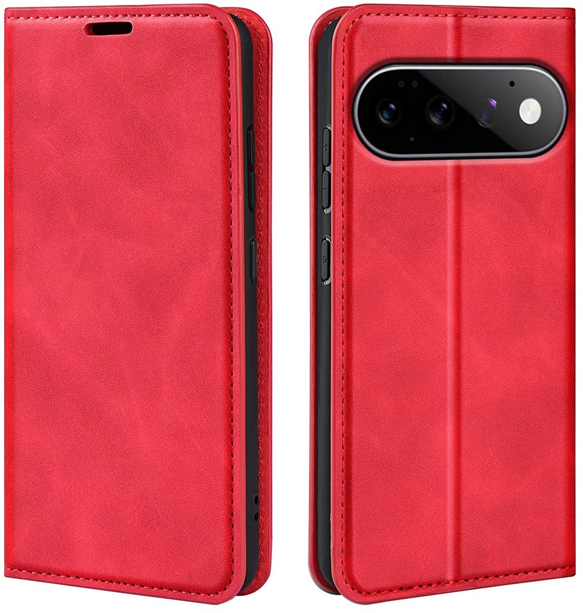 MobyDefend Hoesje - Geschikt voor Google Pixel 11 Pro - Luxe Wallet Bookcase (Magnetische Sluiting) - Rood