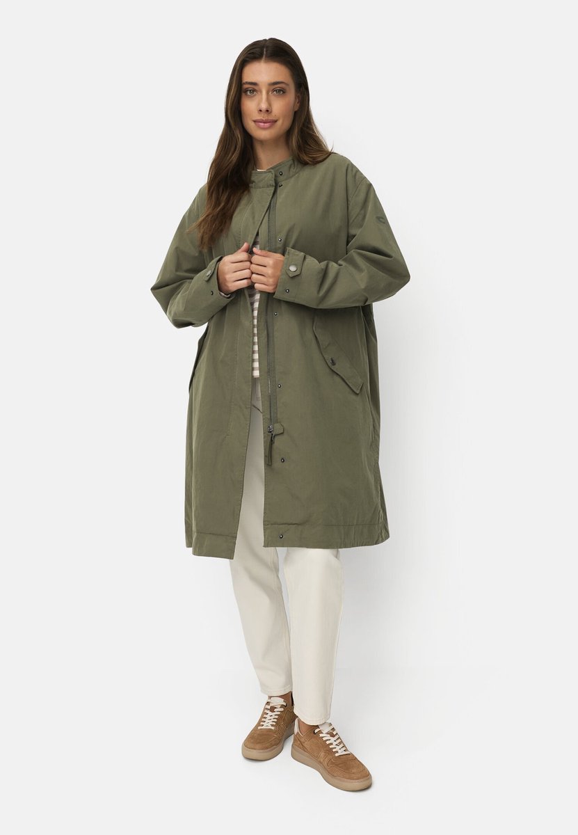 camel active Oversized jas met trekkoord in de taille - Maat womenswear-36 - Donkergroen