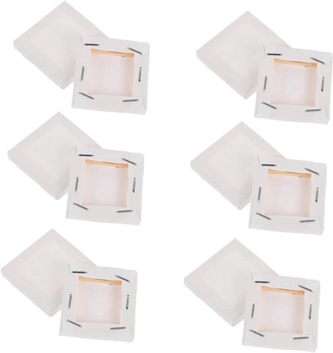 Mini Canvas Frameset met 12 Stuks - Lege Schilderdoeken, Kwasten en Tekenpad voor Creatieve DIY Kunstprojecten en Wanddecoratie
