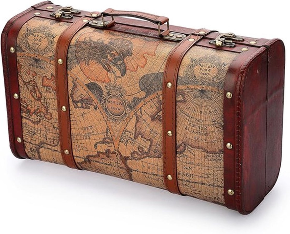 Multifunctionele Houten Kist met Handvat, 38 x 23 x 14 cm, Ideaal voor Cadeaus, Decoratie en Reizen