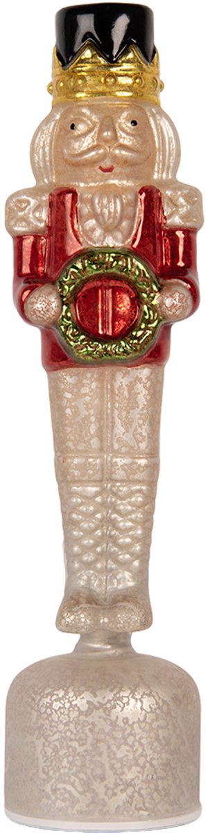 Clayre & Eef Kerstdecoratie Beeld 10x10x37 cm Rood Glas