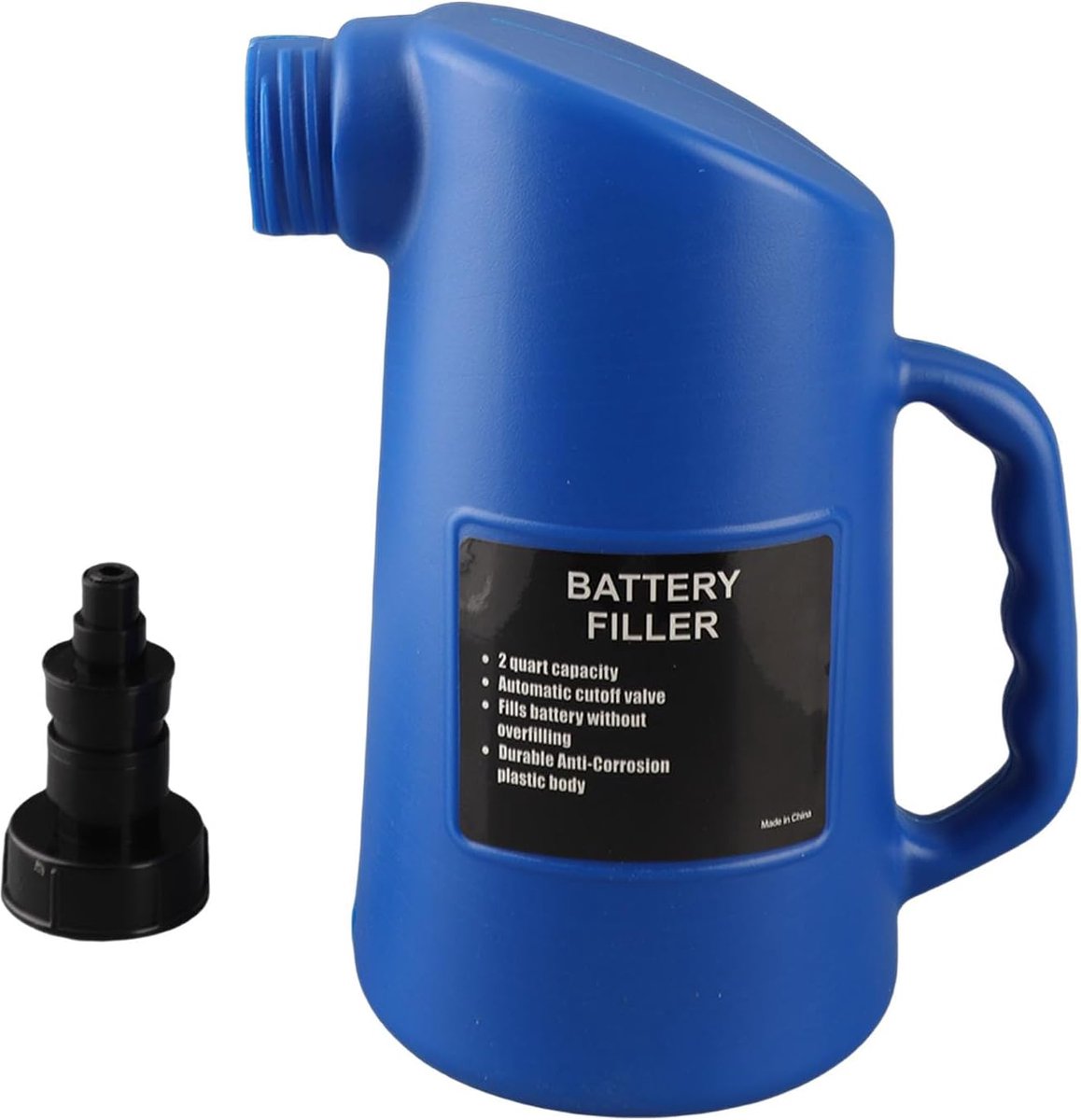 SnelShoppen - Accu Vulfles voor Deep Cycle Accu's - Grote Capaciteit van 2 Liter - Onderhoudsaccessoire voor Auto Reparatie - Hoogwaardige PP en PE Ma