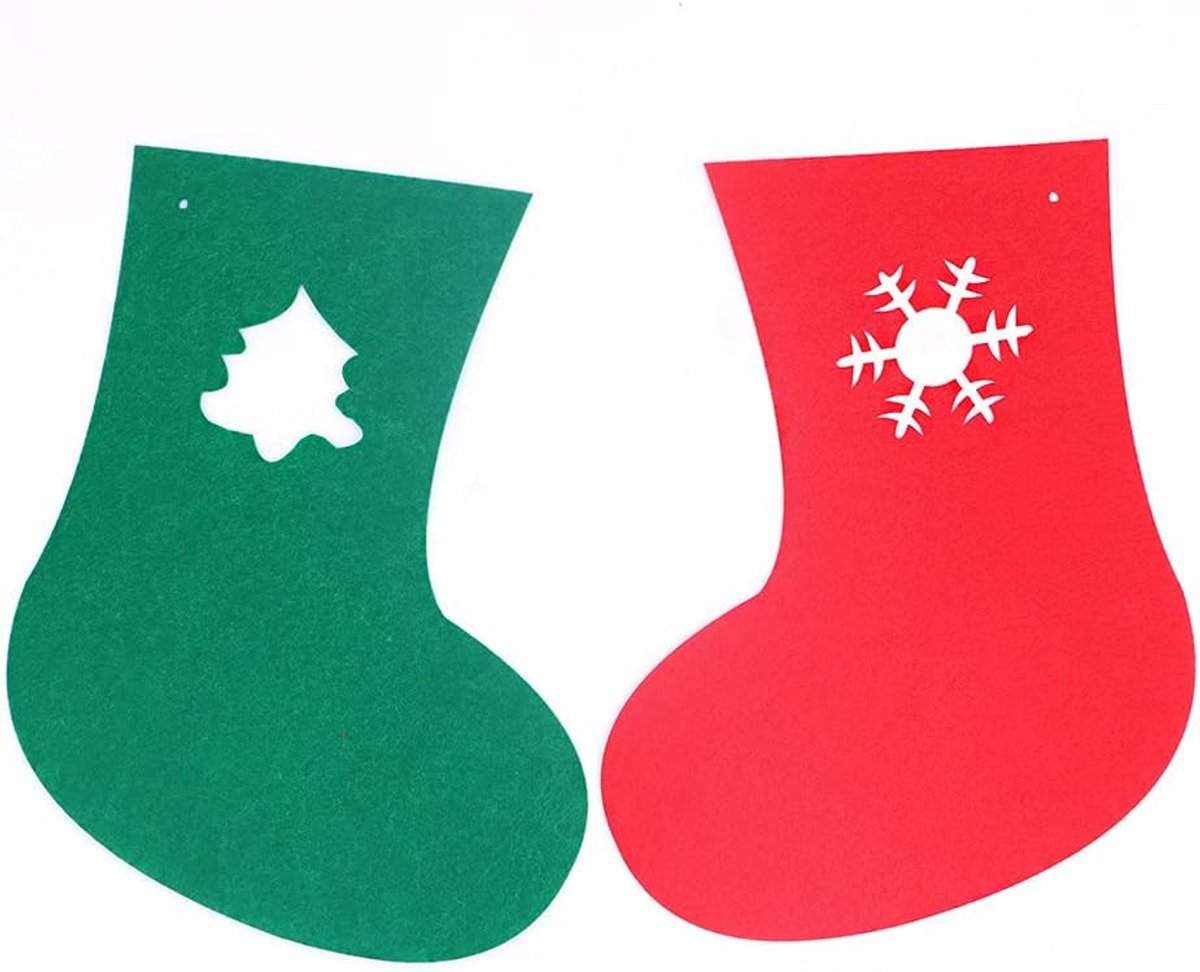 SnelShoppen - 4 Sets Kerst Banners Santa Kousen Bunting Garland Wand En Deur Hangdecoratie Kerstboom Ornamenten Voor Thuis Feest 2.5M