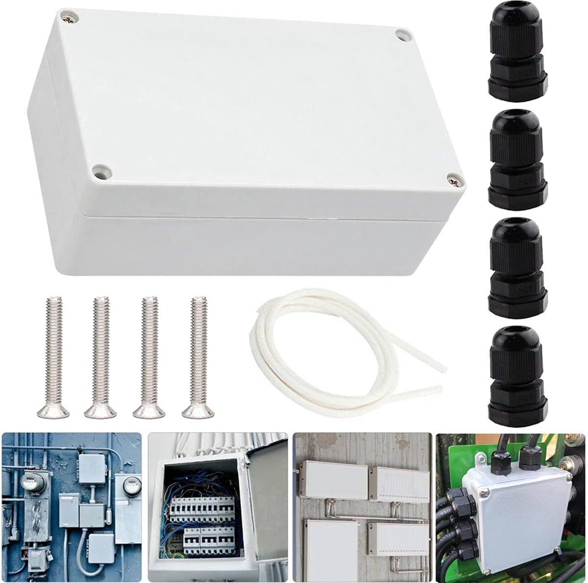 SnelShoppen - Waterdichte Elektronische Projectdoos 200x120x56 mm IP65 ABS Kunststof Voor Buitenverbinding + PG7 Kabeldoorvoer
