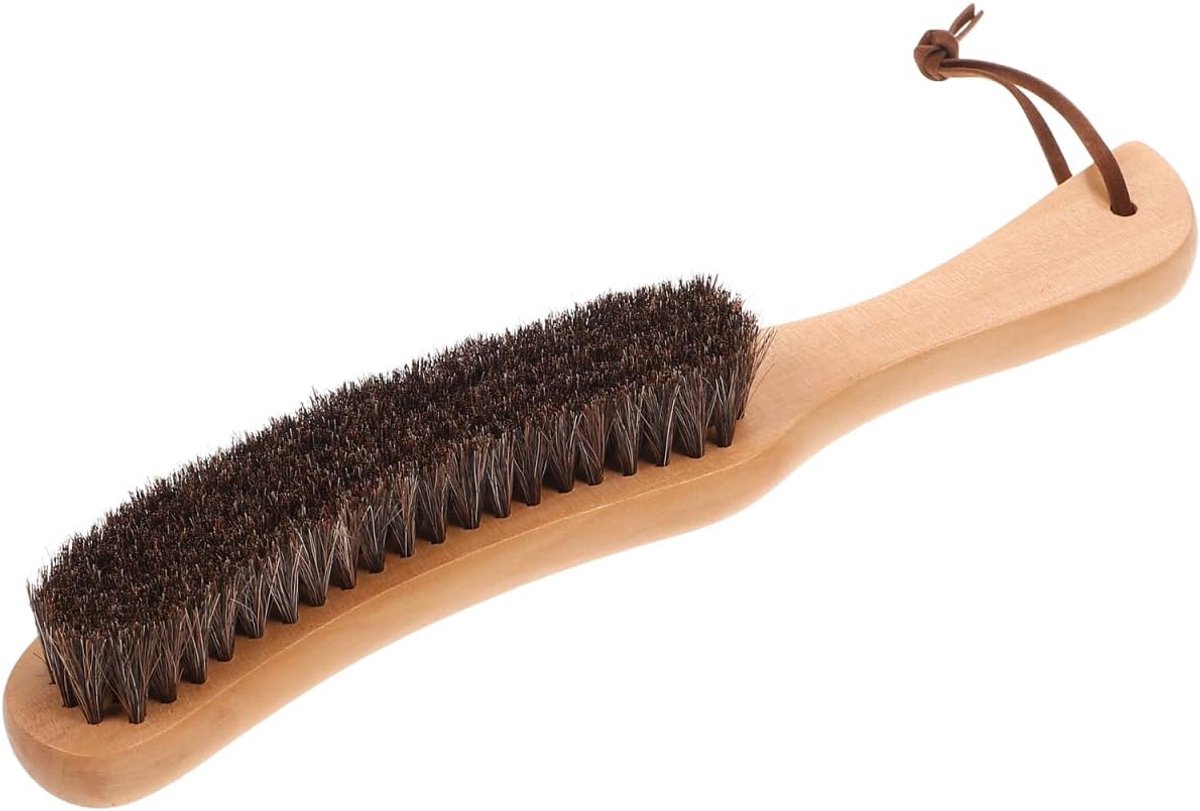 SnelShoppen - Frcolor Zachte Paardenhaar Borstel met Houten Handvat, Schoonmaakborstel voor Meubels, Kleding, Leren Zorg en Kledingonderhoud