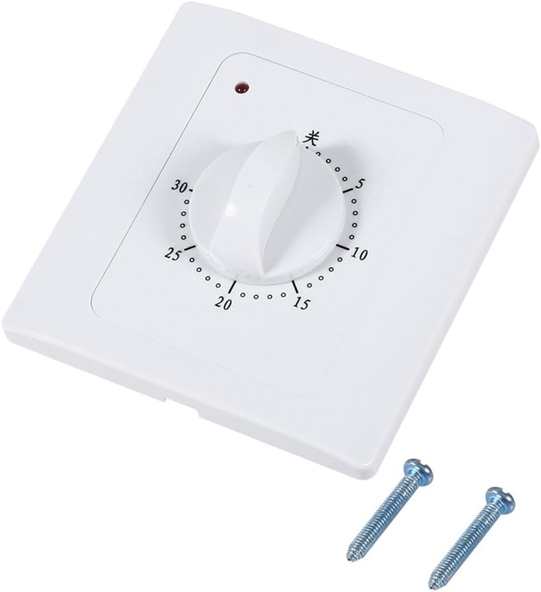 SnelShoppen - 30-Minuten Inbouw Countdown Timer Schakelaar AC 220V 10A Energie Besparend voor Ventilatoren, Keuken, Opladers, Wit