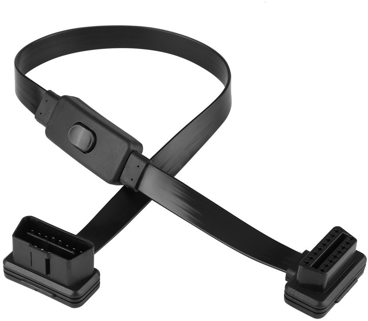 SnelShoppen - OBD II Diagnostische Verlengkabel 16 Pin Mannelijke naar Vrouwelijke Extensie Kabel Met Switch ON/OFF, Universele Pasvorm, Ultra Lage Pr
