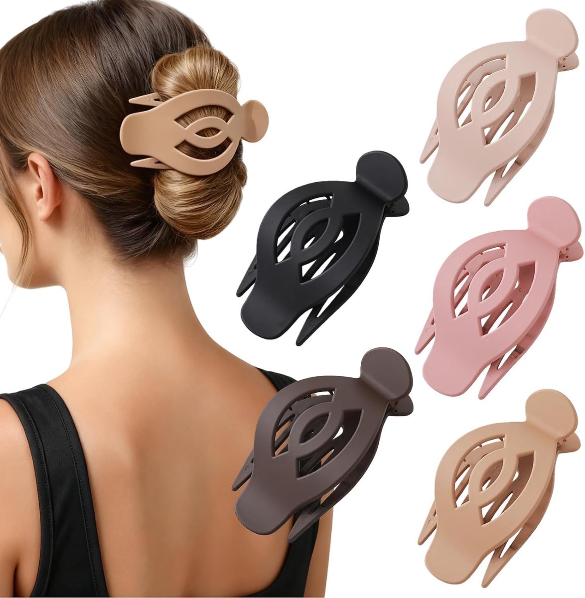 Haarclips 5 Stuks Large Surface - Slippable Duck Neck - Voor Lang, Dik en Dun Haar - Comfortabel voor Dagelijks Gebruik - ShopVlot