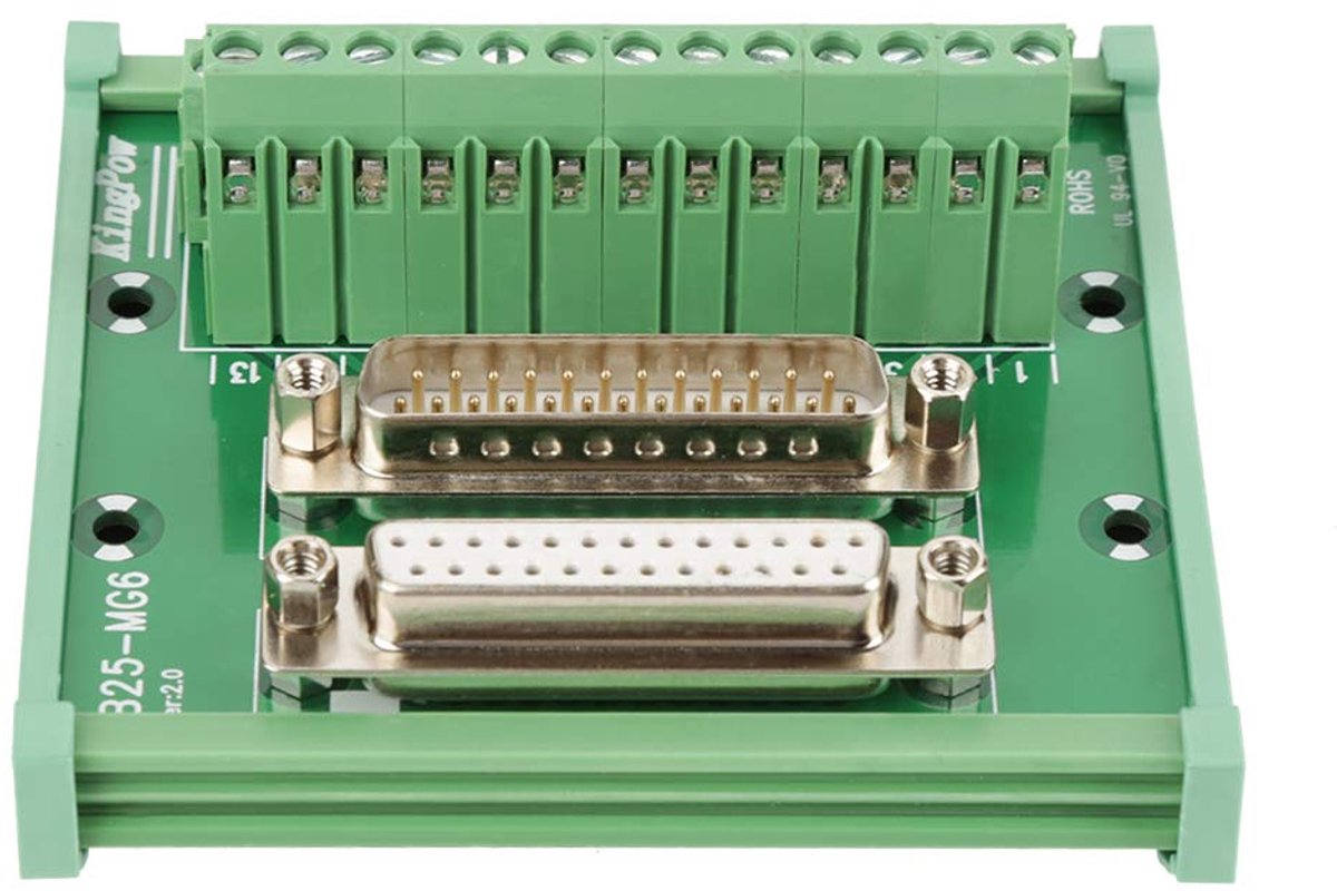 DB25 D-Sub Male & Female Head Extension Board - Terminal Board - Rail Mount - Interface Module - Praktisch en duurzaam