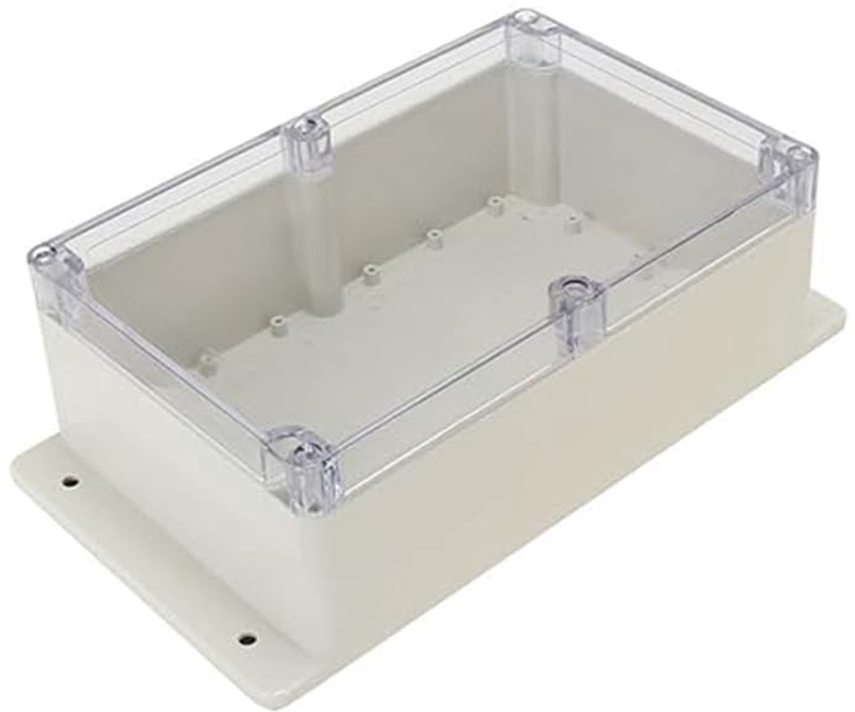 SnelShoppen - Waterdichte Elektronische Projectdoos Behuizing ABS Kunststof Grijs/Transparante Deksel - Multifunctioneel voor Duurzaam Gebruik, Perfec