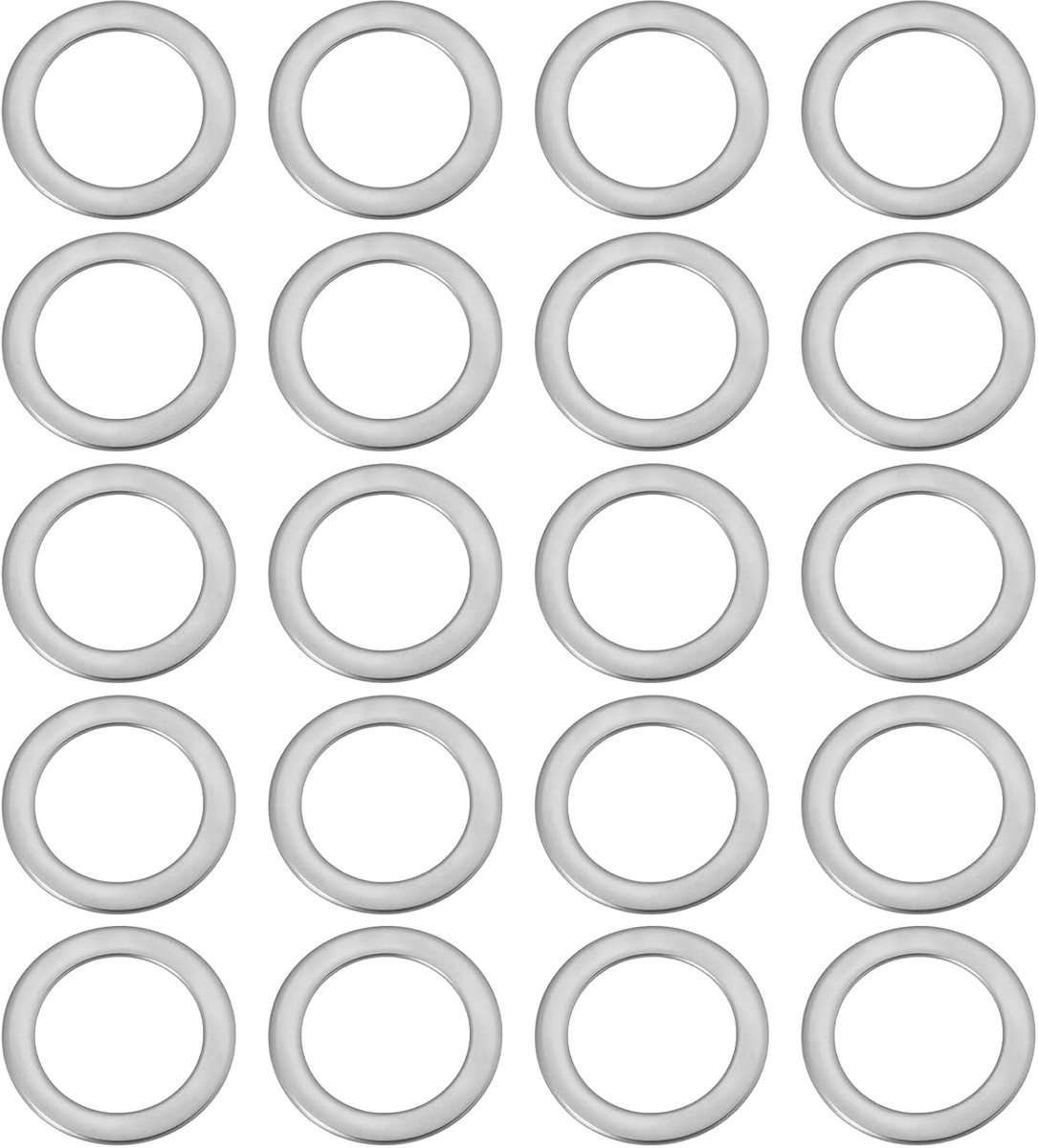 SnelShoppen - 20 Stuks Fietspedalen Spacer 304 RVS - 14x20x0.5mm - Voor Fiets, Mountainbike, Racefiets - Ideaal voor Onderhoud en Upgrade