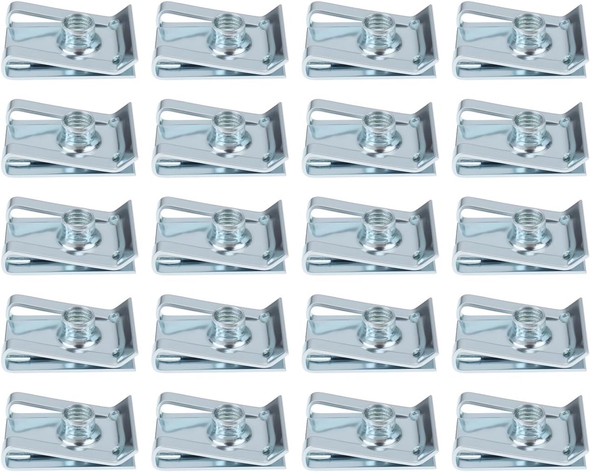 SnelShoppen - 20 Stuks M5 Gegalvaniseerde Metalen Plaatmoeren Motorfiets Bevestigingsclips voor Motor Scooter en Auto Toepassingen