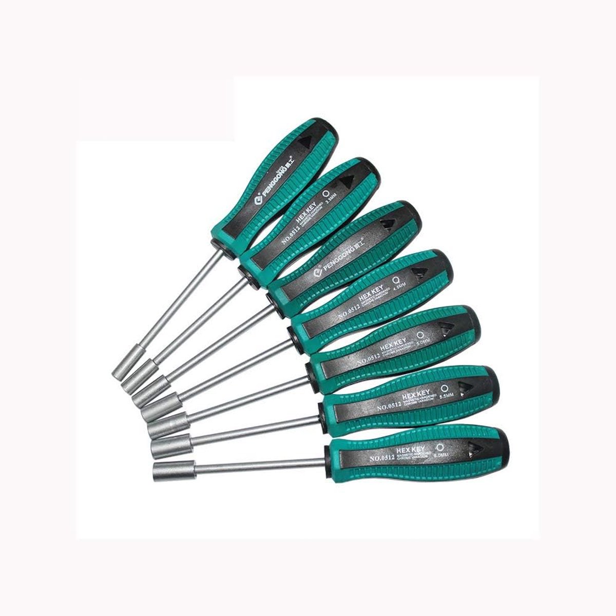 SnelShoppen - 7-delige Steeksleutel Set met Schroevendraaiers - Niet-Magnetische Tip - Metaal - 5-11mm - Ergonomisch - Handgereedschap voor Klussen