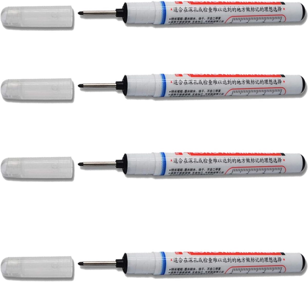 SnelShoppen - Borehole marker voor permanente marking van moeilijk bereikbare plaatsen blauw (4 stuks) - Waterproof, sneldrogend, 0.7-1 mm lijnbreedte