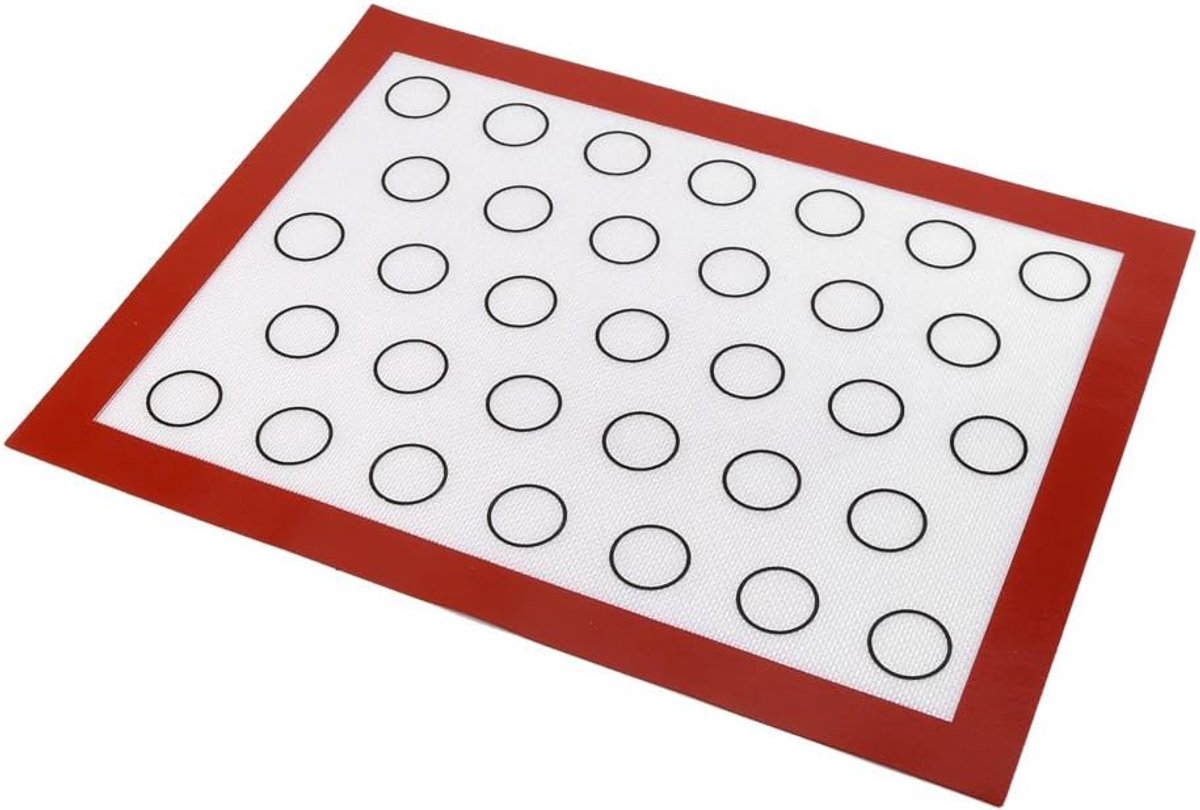 SnelShoppen - Non-stick Siliconen Bakmat voor Oven, Bakplaat, Taarten, Macarons, Koekjes, Keuken, Rood, Herbruikbaar, Vaatwasserbestendig, Flexibel