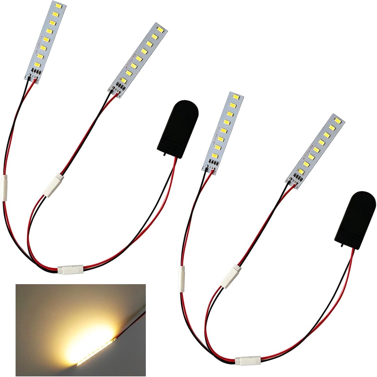 Mini LED Strips 2 Stuks - 4W Warm Witte Verlichting - Ideaal voor Poppenhuizen - Perfect voor Miniatuur Decoratie - ShopVlot