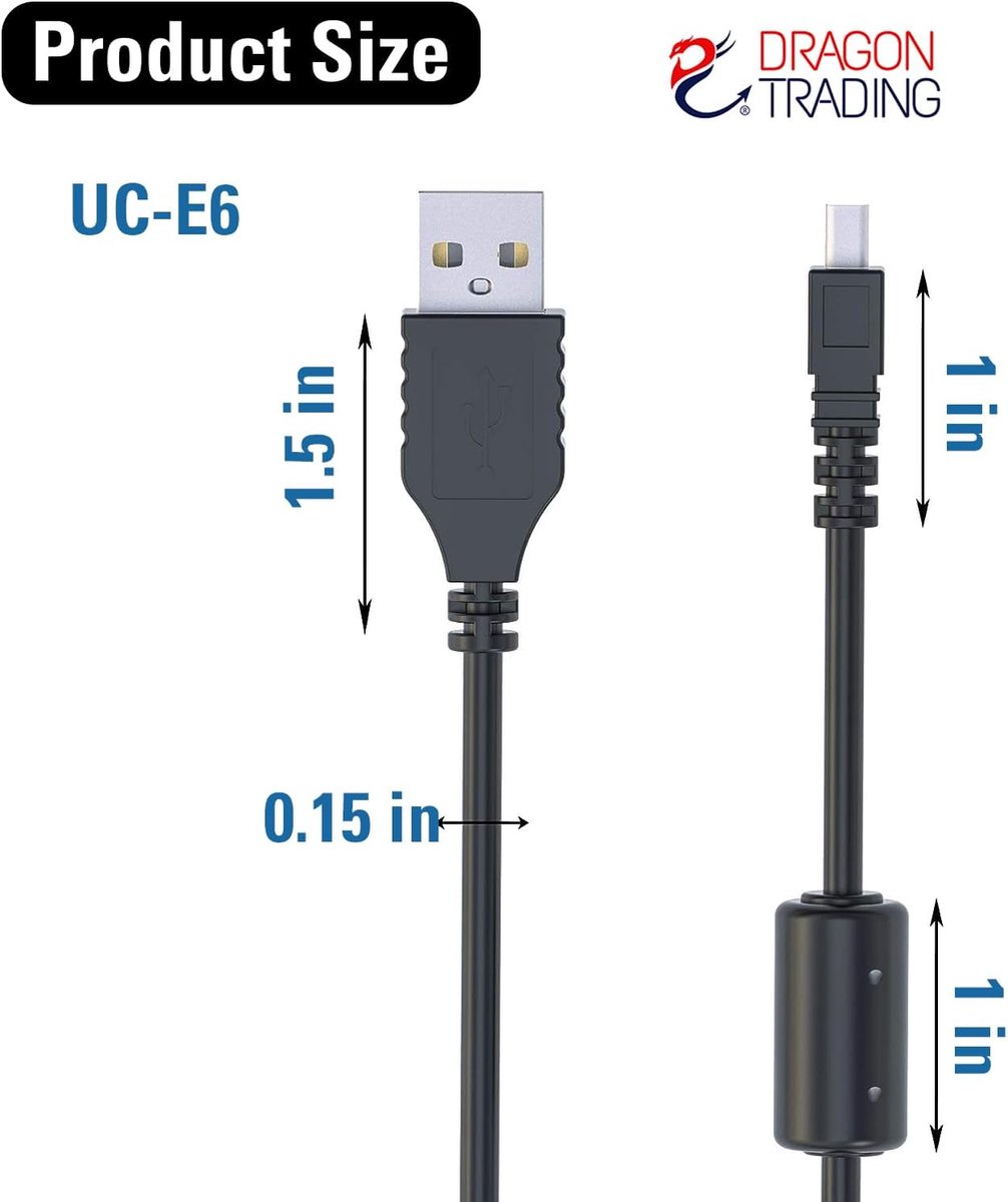 SnelShoppen - Hoogwaardige USB-kabel voor Olympus digitale camera's - Compatibel met EVolt E330, E410, E420, E500, E510, E520 en meer - Ideaal voor fo