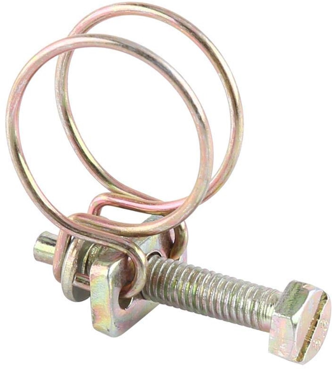 SnelShoppen - 10 Stuks Dubbele Draad Slangklemmen Verstelbaar 16mm Rvs Water Slang Klem Clip Hoepel Voor Loodgieterswerk